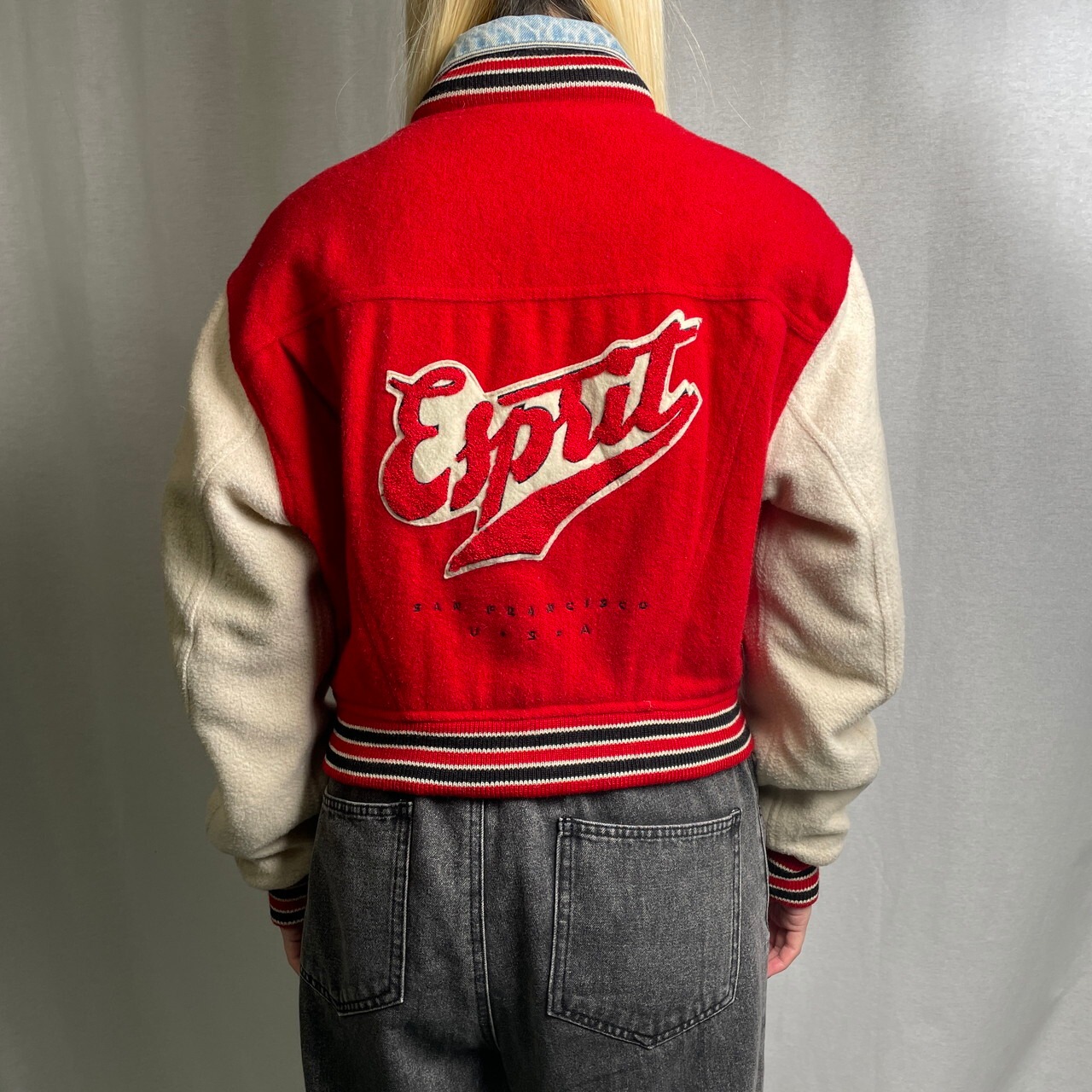 90年代 イタリア製 ESPRIT JEANS エスプリ ロゴワッペン トラッカー 