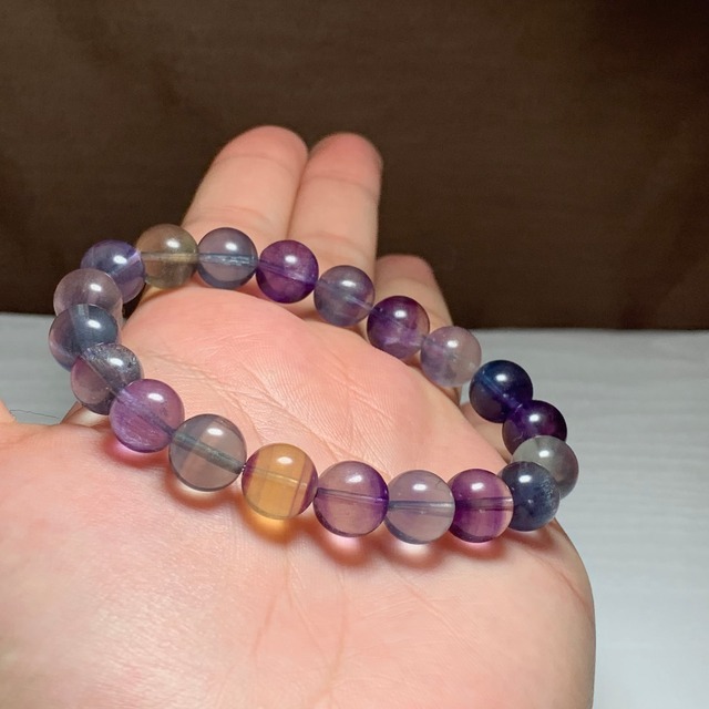 13.透明度高☆美グラデーションフローライト・ブレスレット