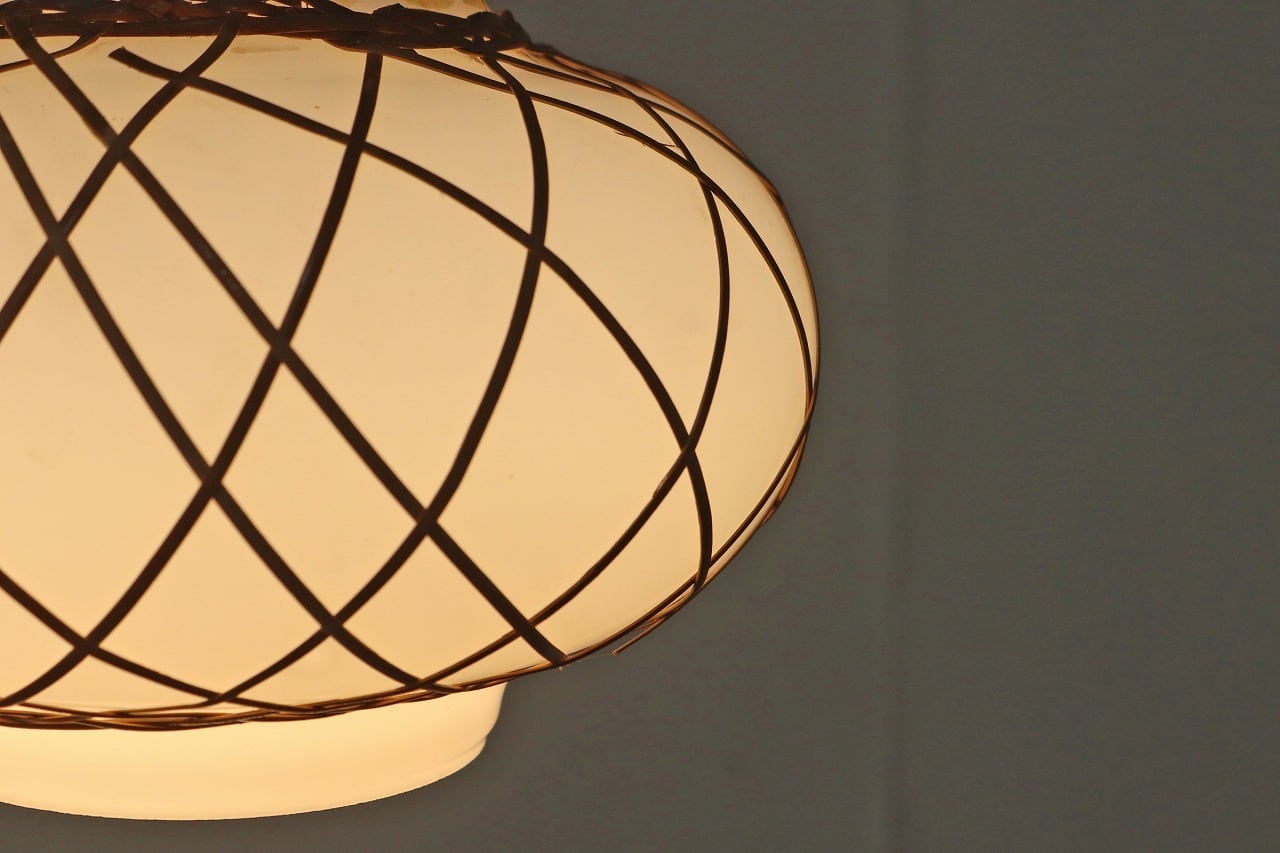 レトロ ペンダントランプ ライト 吊り下げ 照明 竹細工 シェード