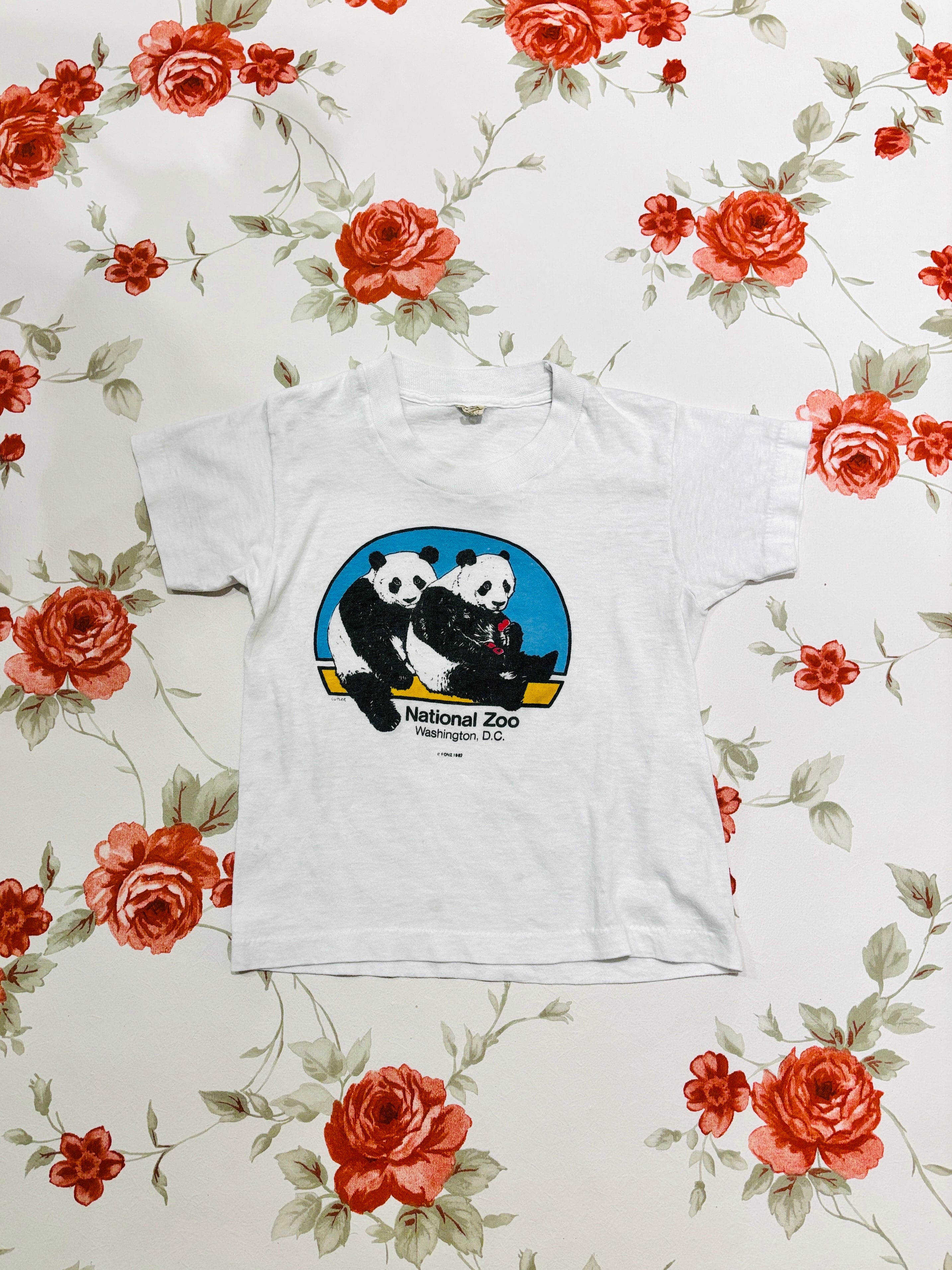 【kids vintage】80's panda T-sh. about4-5y