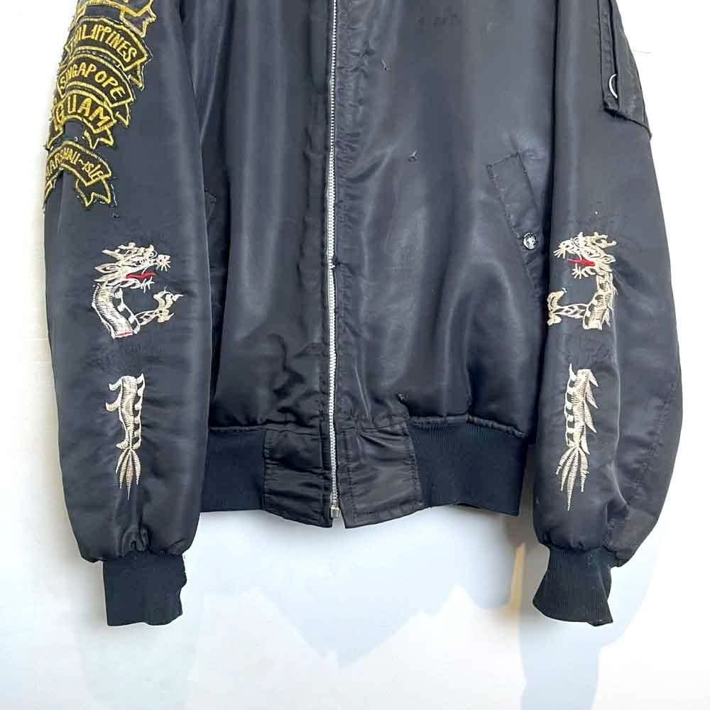 80s Souvenir Jacket M相当 ダイヤキルティング リバーシブル KOREA] Vintage Nylon Souvenir Jacket [1980s-] Vintage Nylon