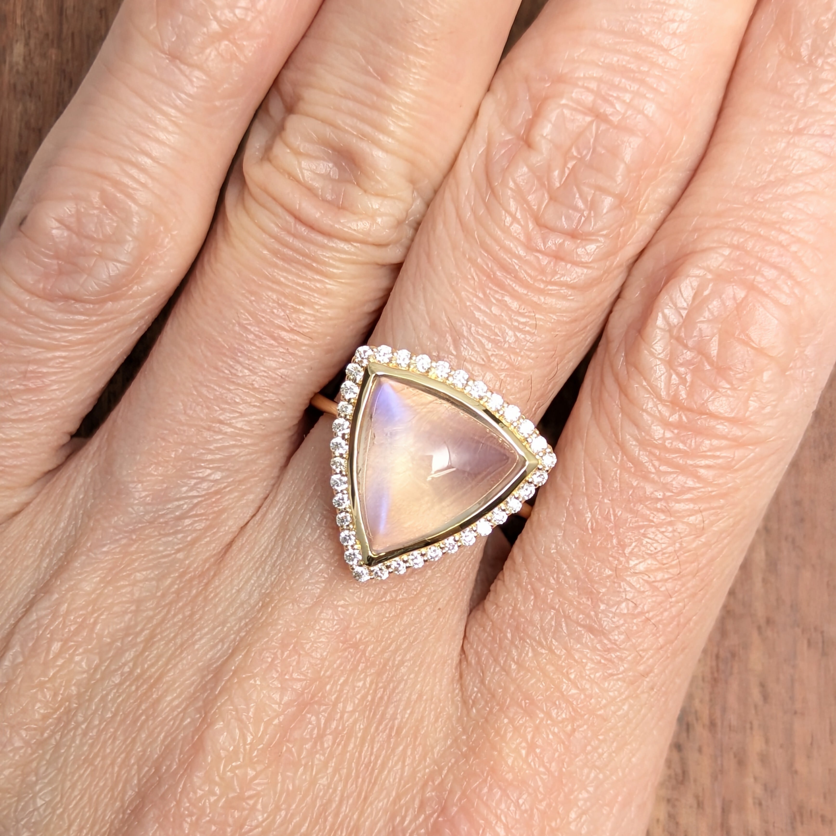 K18ムーンストーンリング 4.50ct、D 0.23ct【PRO209227】 | CollectJewel
