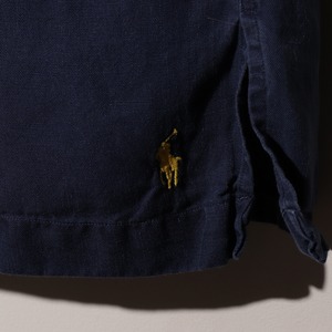 Mint Condition L ネイビー Caldwell シルクリネン ポロラルフローレン 半袖開襟シャツ polo ralph lauren