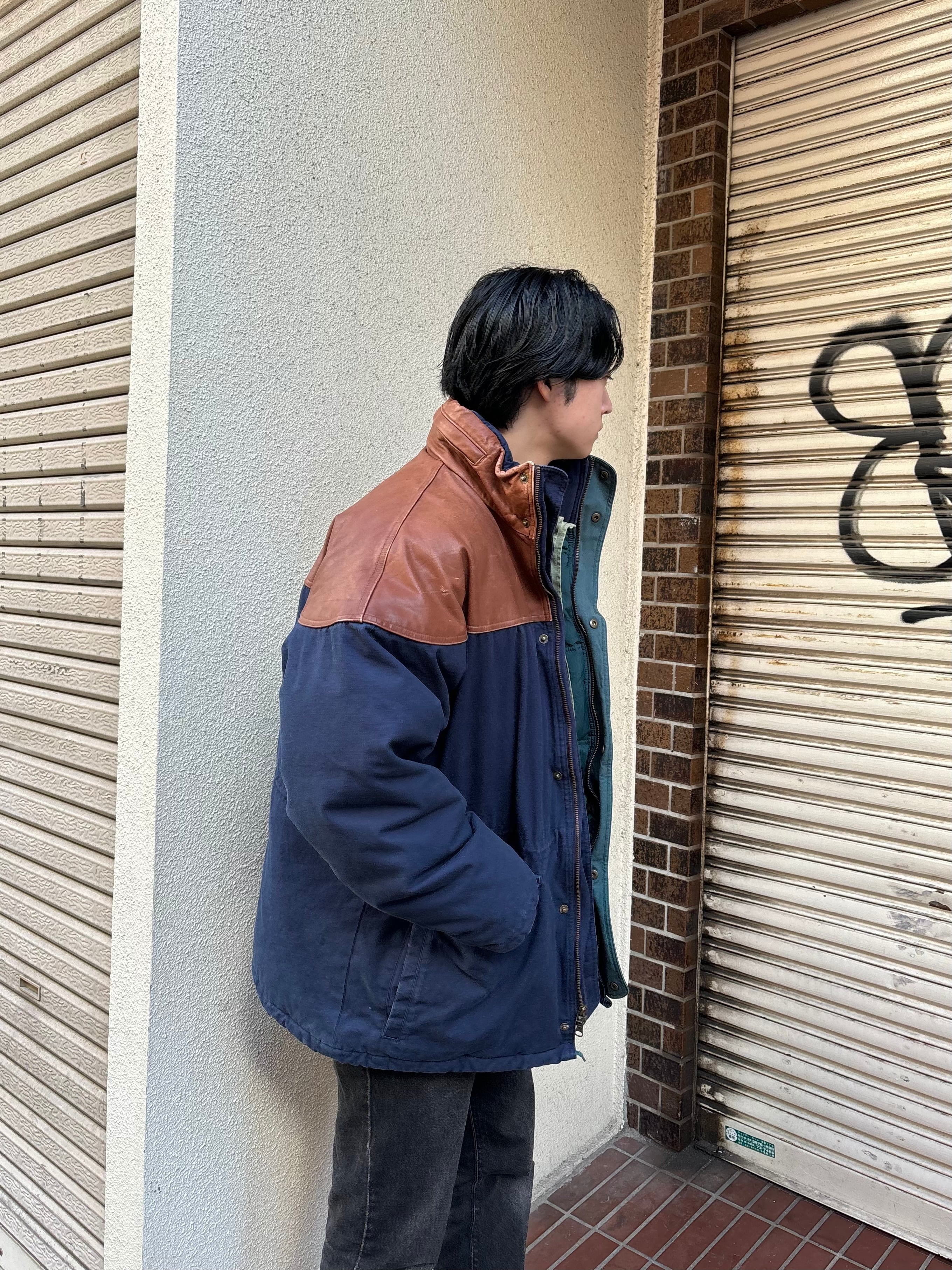 XL” 90年代 Eddie Bauer エディーバウアー ダウンジャケット レザー XL” 90年代 Eddie Bauer エディーバウアー ダウンジャケット レザー
