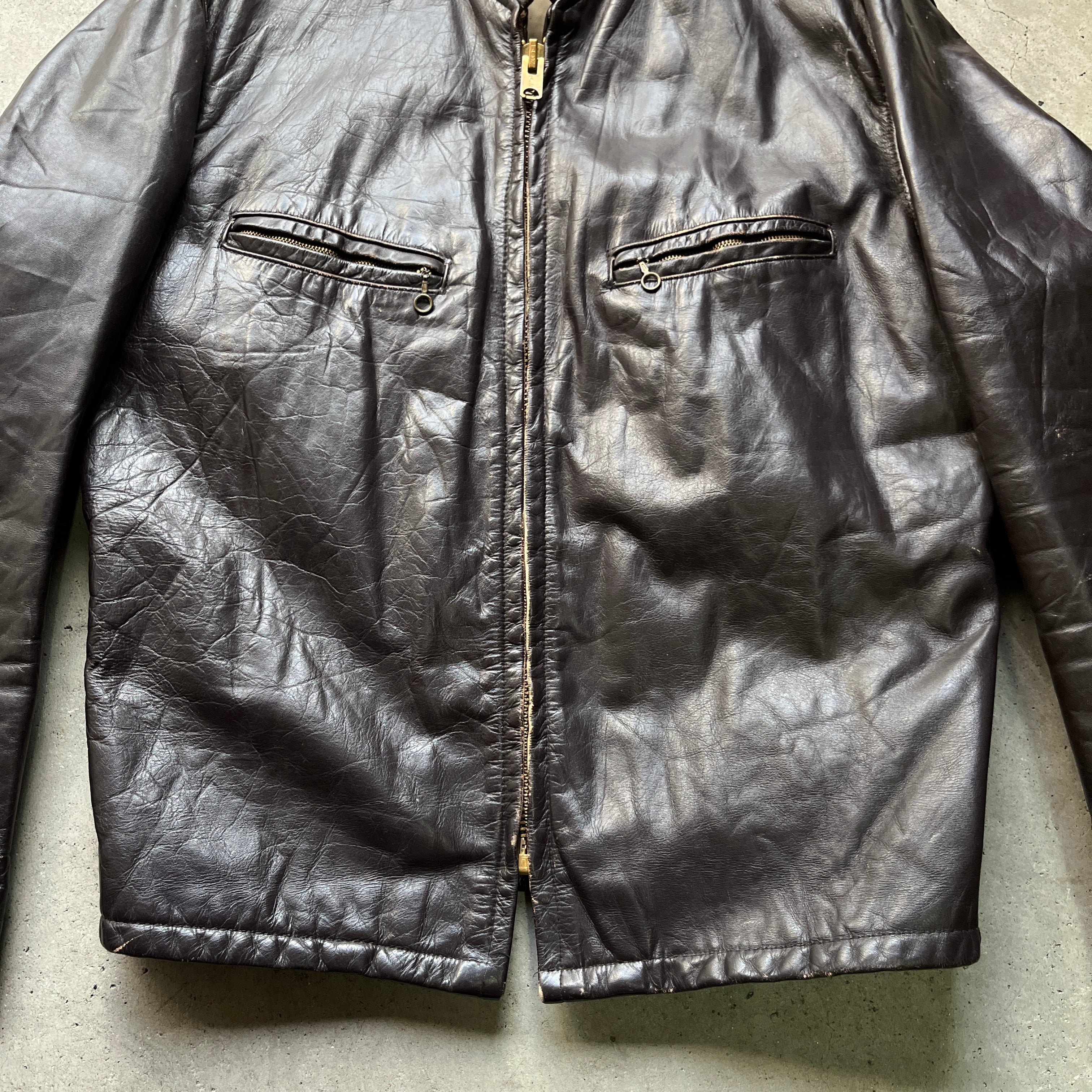 70年代 THIS GENUINE LEATHER GARMENT シングルライダースジャケット