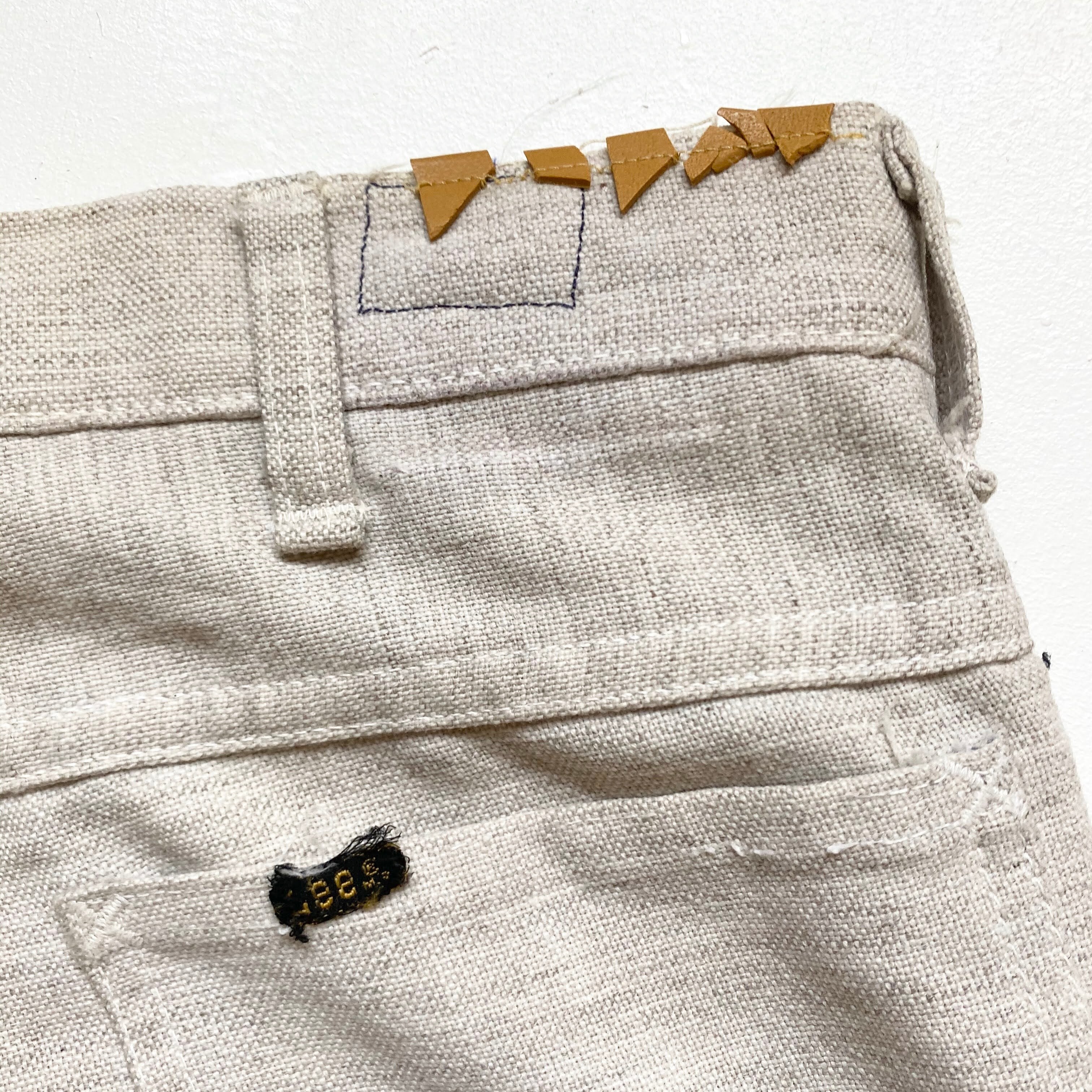 70年代 70s Lee リー ベルボトム リネン 麻 フレアパンツ ヴィンテージ