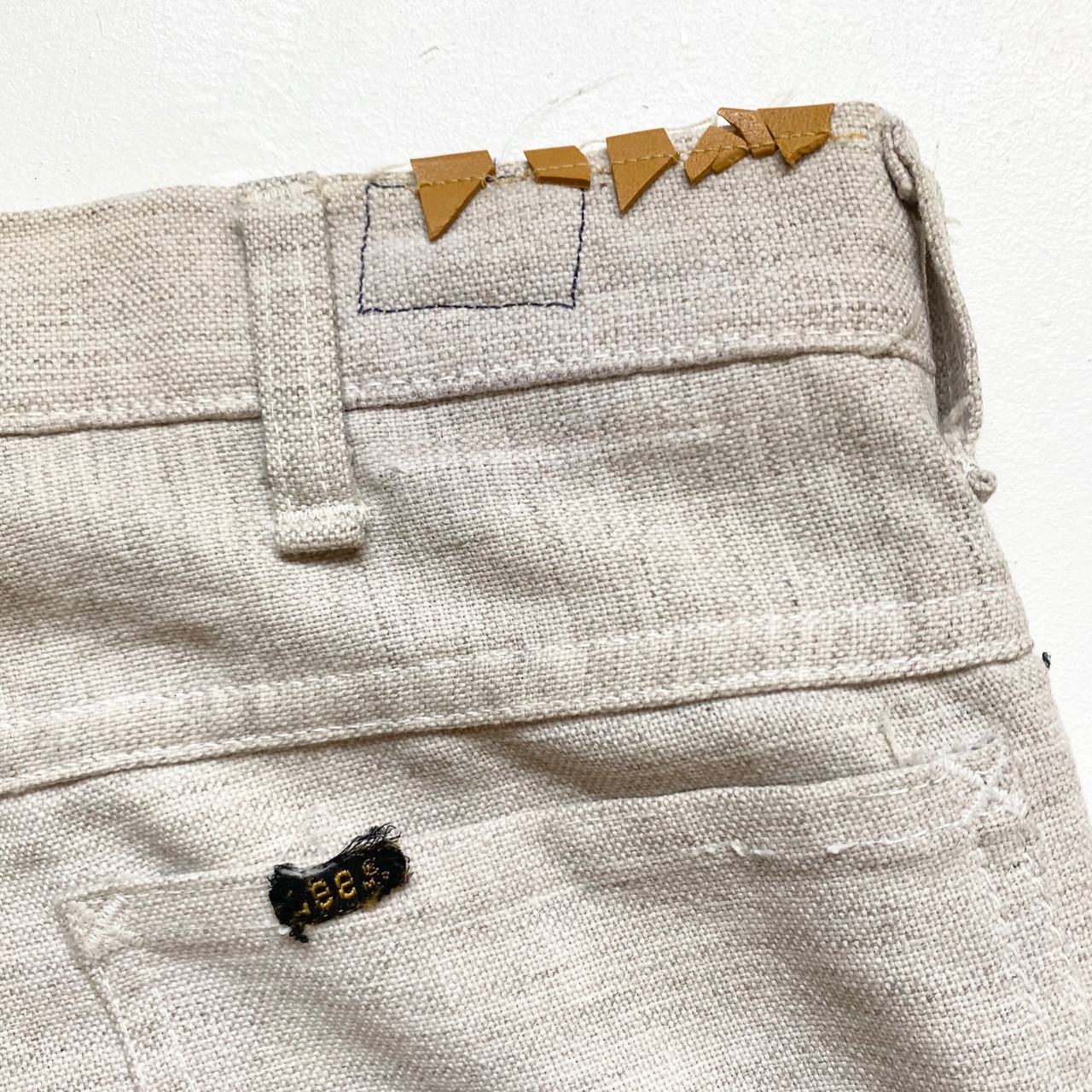 70年代 70s Lee リー ベルボトム リネン 麻 フレアパンツ ヴィンテージ