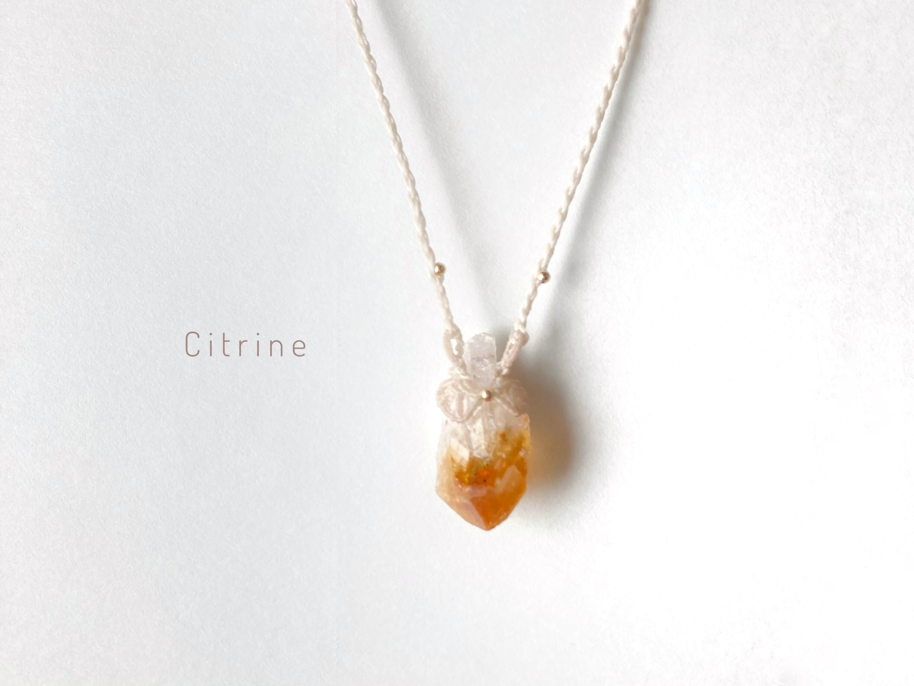 シトリン macrame necklace