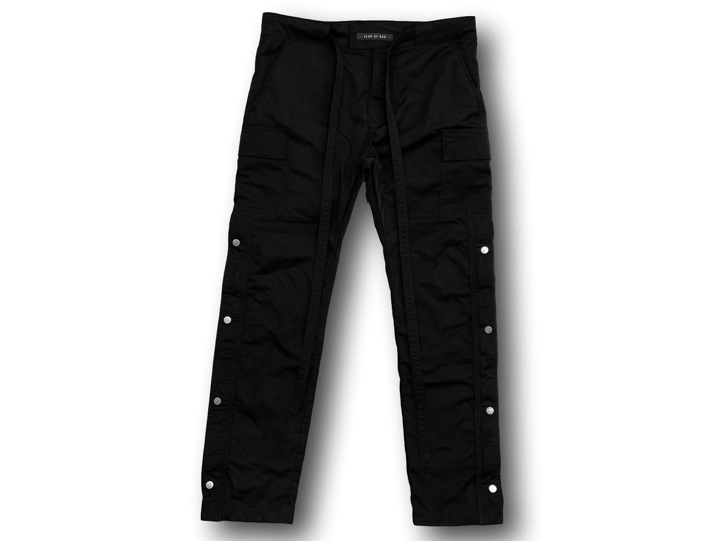 FEAR OF GOD SIDE SNAP NYLON CARGO PANT BLACK SMALL 300JL0690 