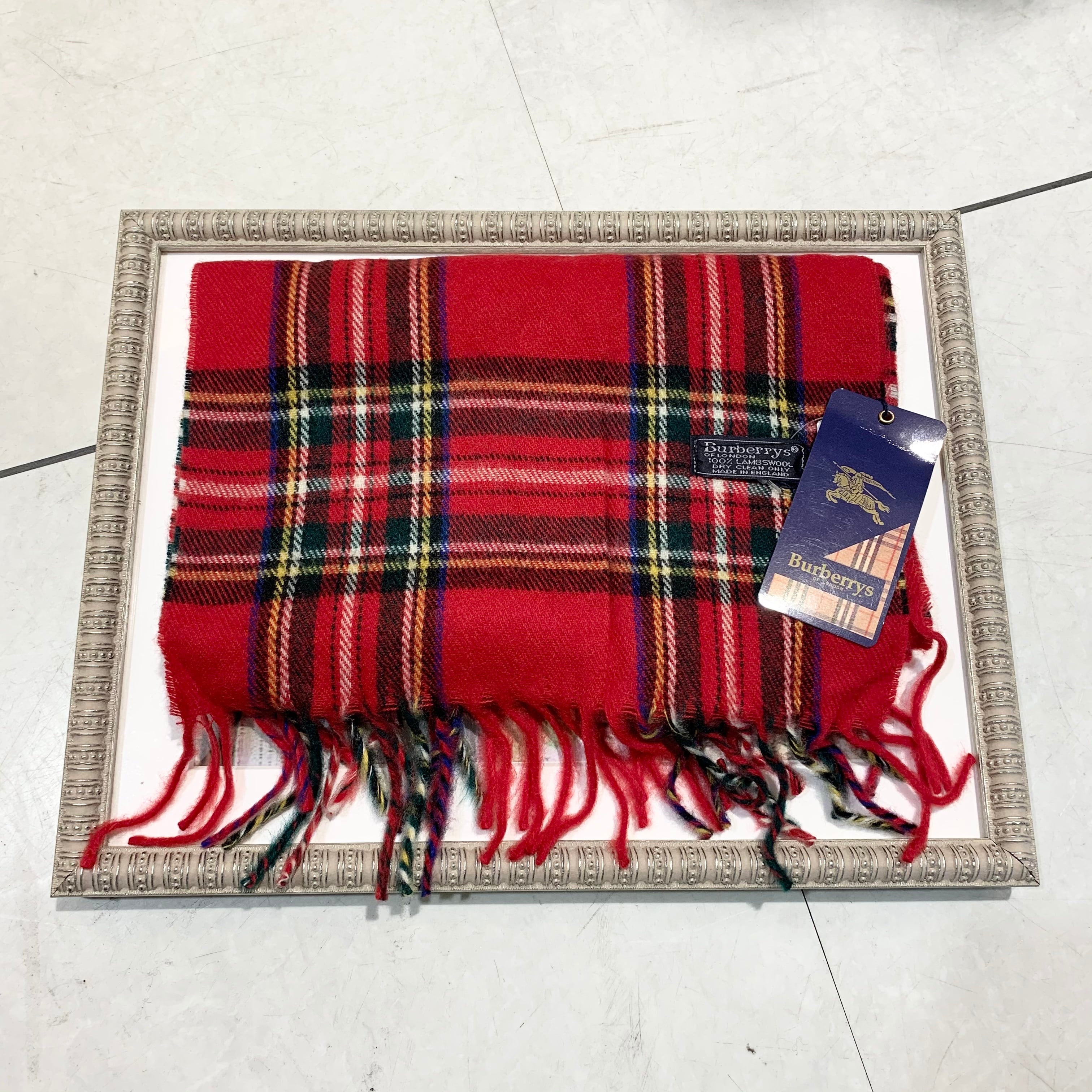 Burberry/muffler/check/red/バーバリー/マフラー/チェック柄/赤 ...