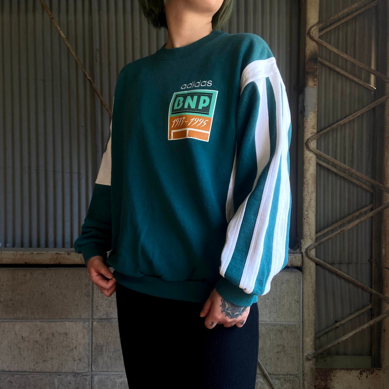 80年代 アディダス ROLAND GARROS ロゴ刺繍 バックプリント スウェット 