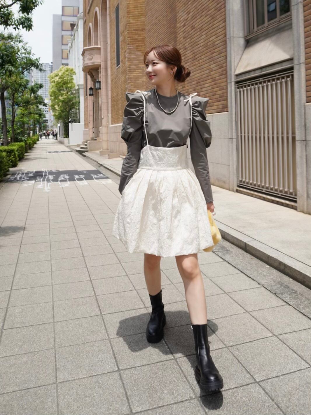 HYEONヘヨン jacquard skirt / black