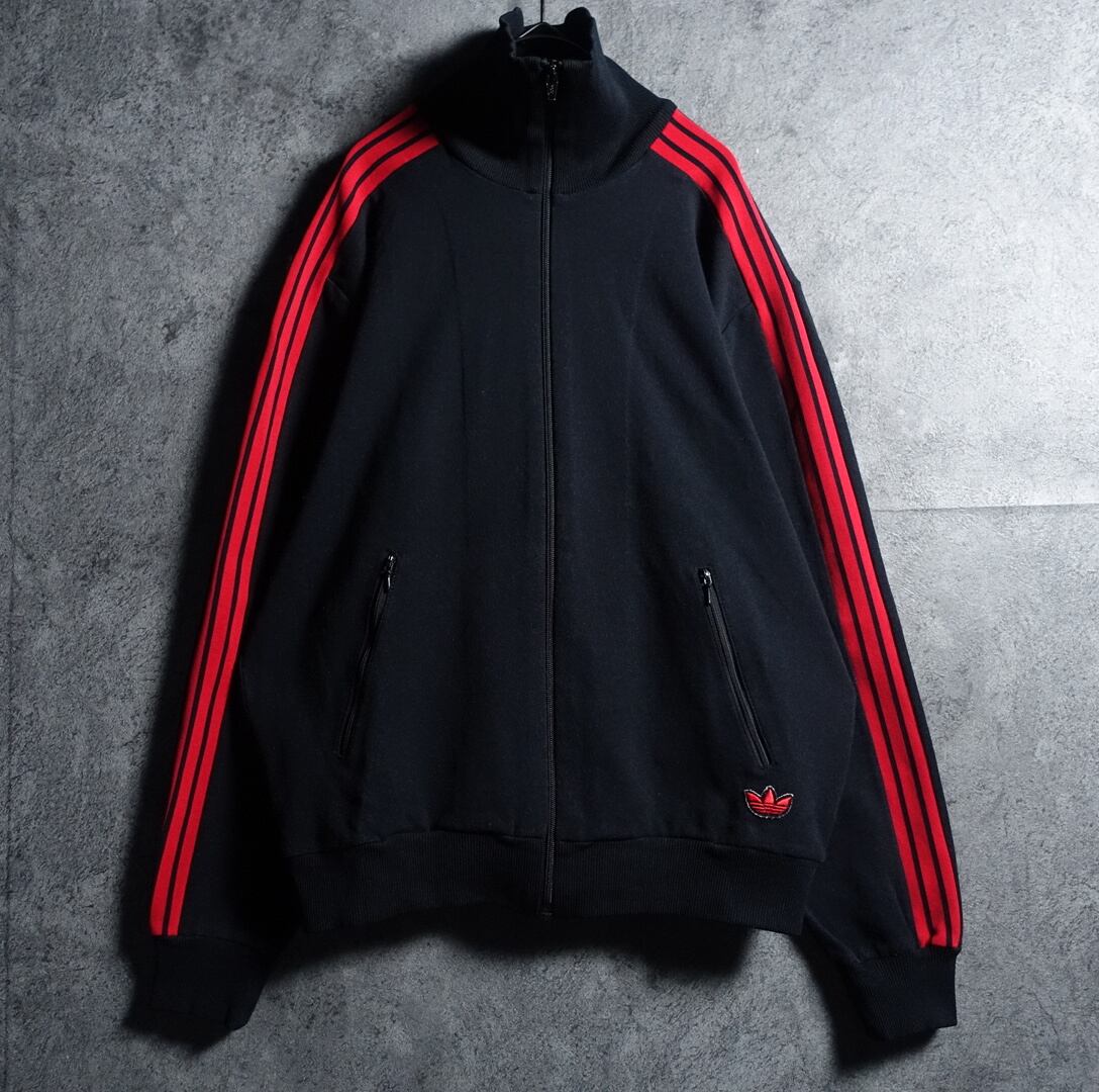 70s “adidas” Black Logo & 3-Stripes Design Track Jacket