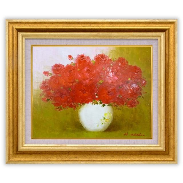 足立弘樹 「赤バラ」F10