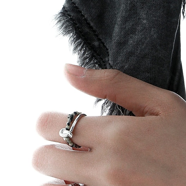 Beaded knot ring C0193