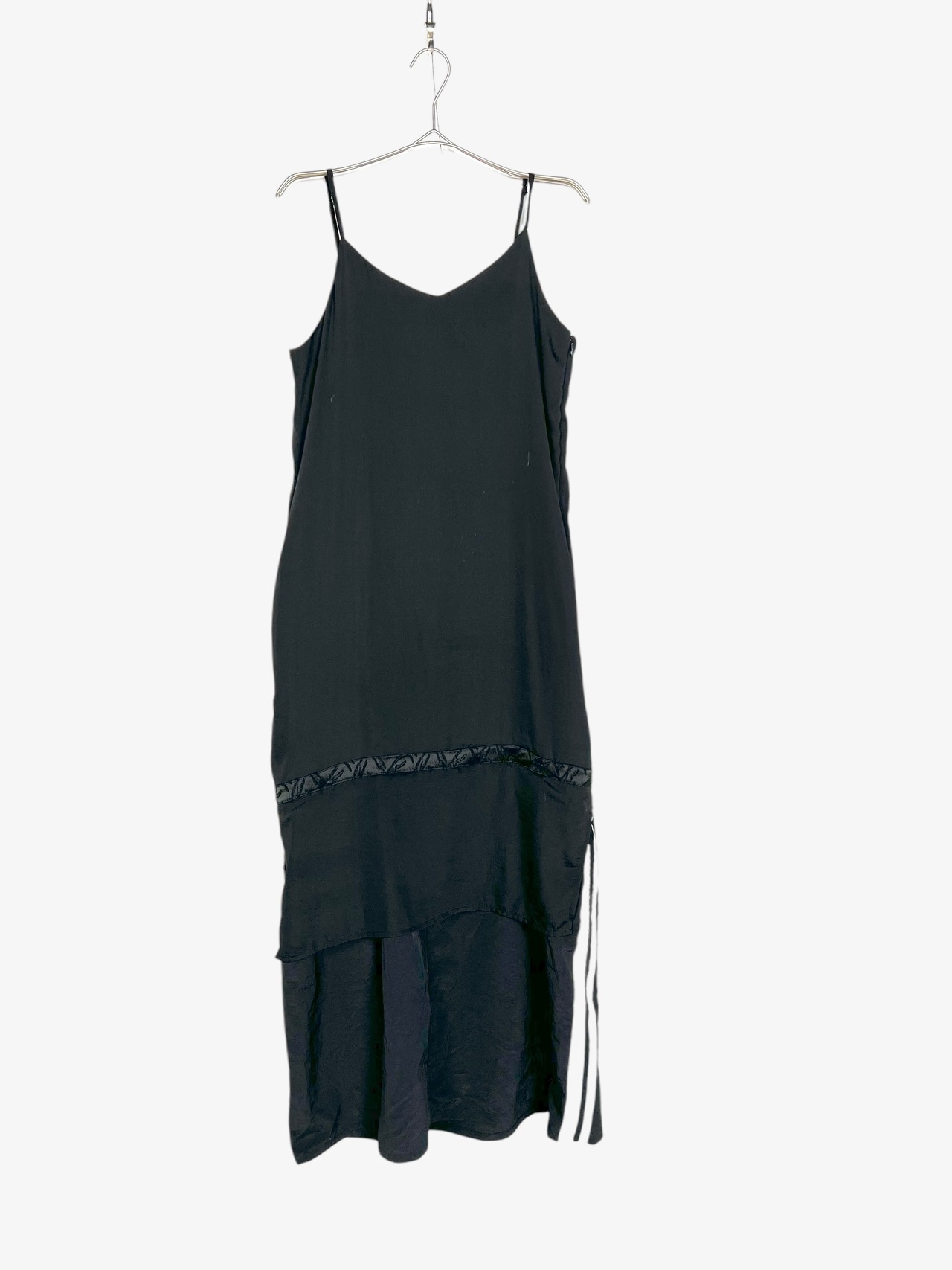 "再構築" Line Nylon switchover cami Maxi dress - 8