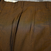 60's iridescence tuck slacks brown