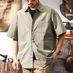 Back logo patch work shirt 1473