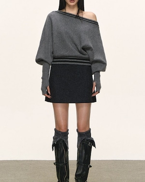 ワンショルダーニット A0823