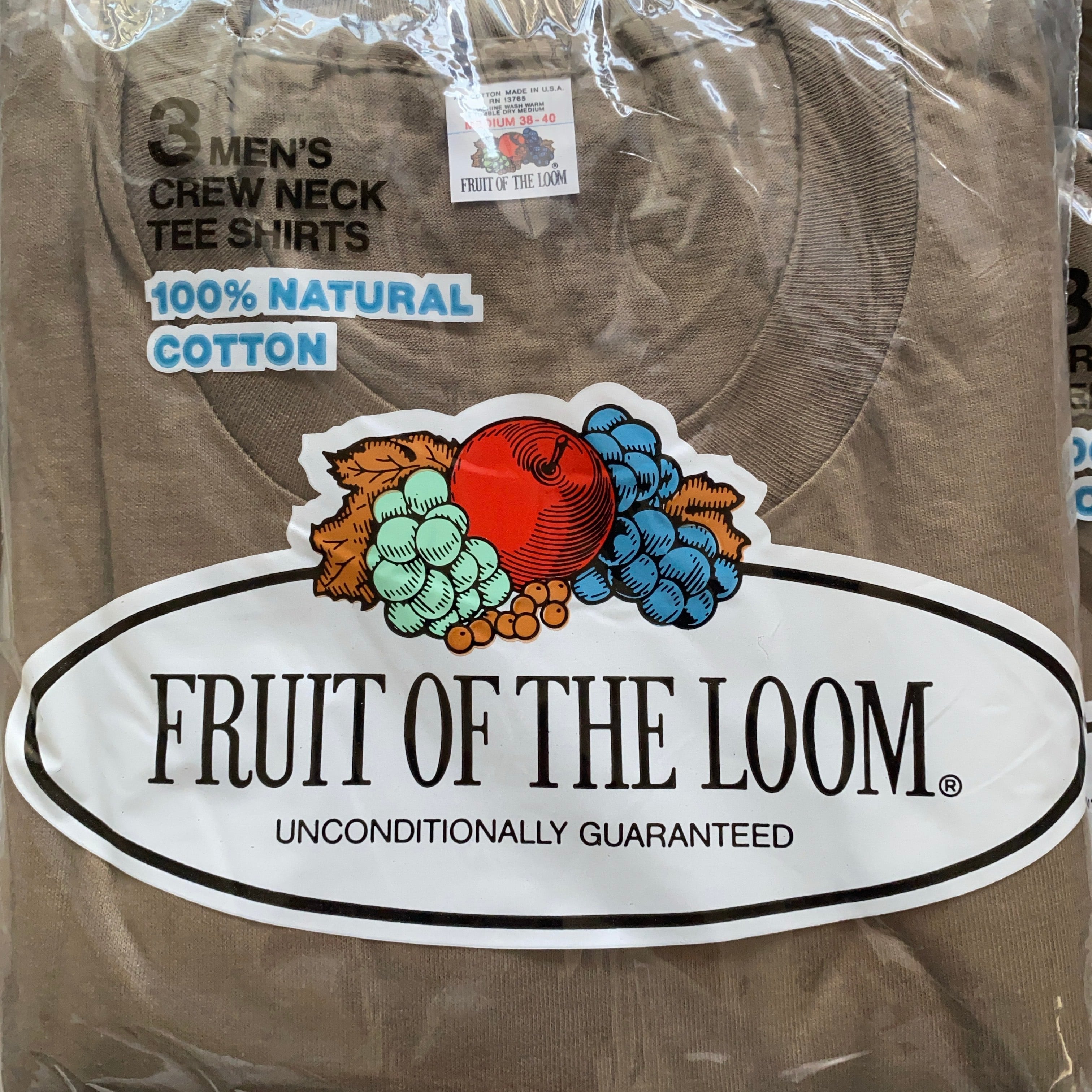 80's [ FRUIT OF THE LOOM ] 3パック Tシャツ ブラウン 【Deadstock