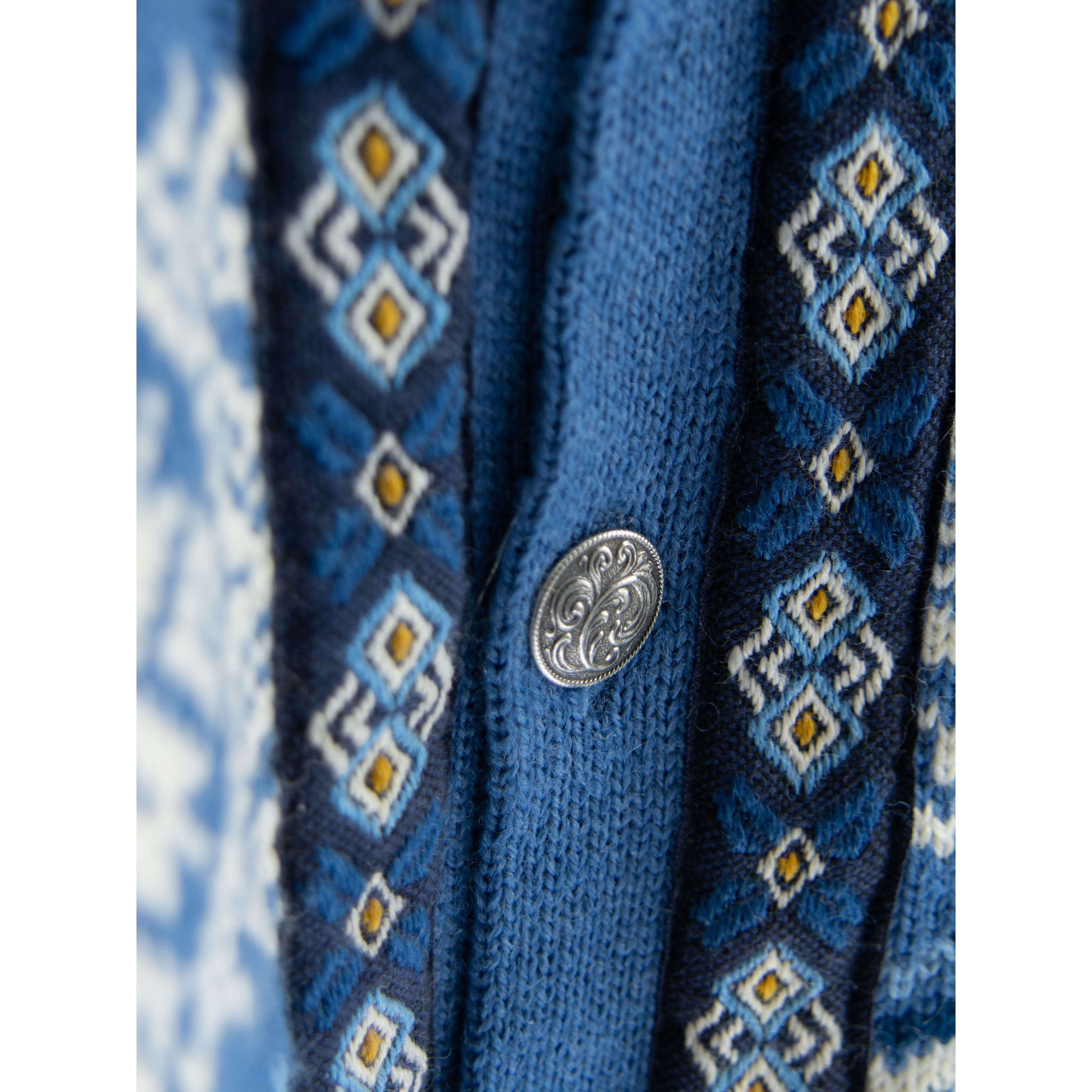 【FJORD】Made in Norway Nordic knit wool cardigan sweater（フィヨルド ノルウェー製 ノルディックウールニットカーディガン セーター）11c