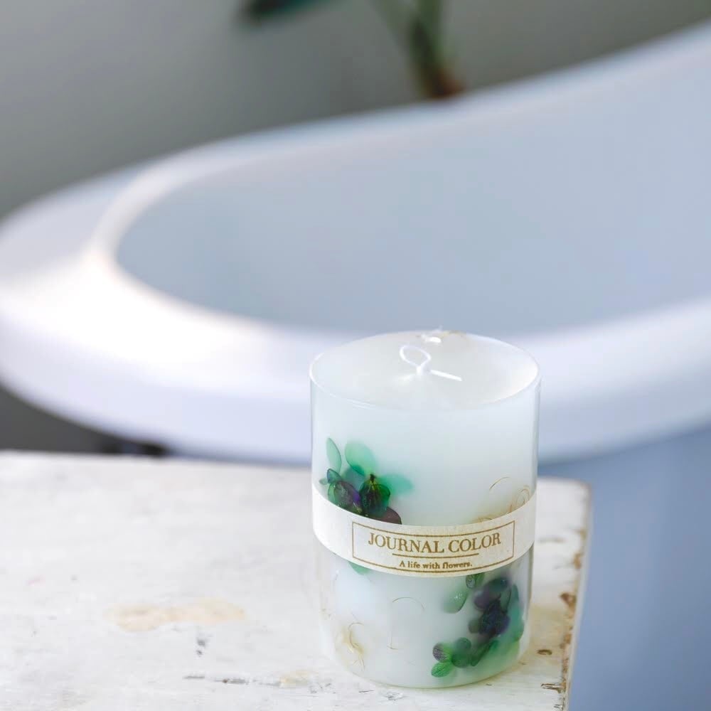爽やかカラーのアロマキャンドル ボタニカルキャンドル レモングラスの香り Journalcolor