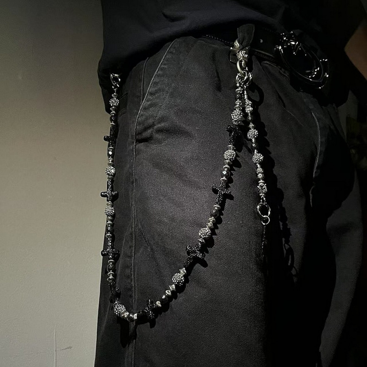 黒ダイヤクロス ウォレットチェーン G182