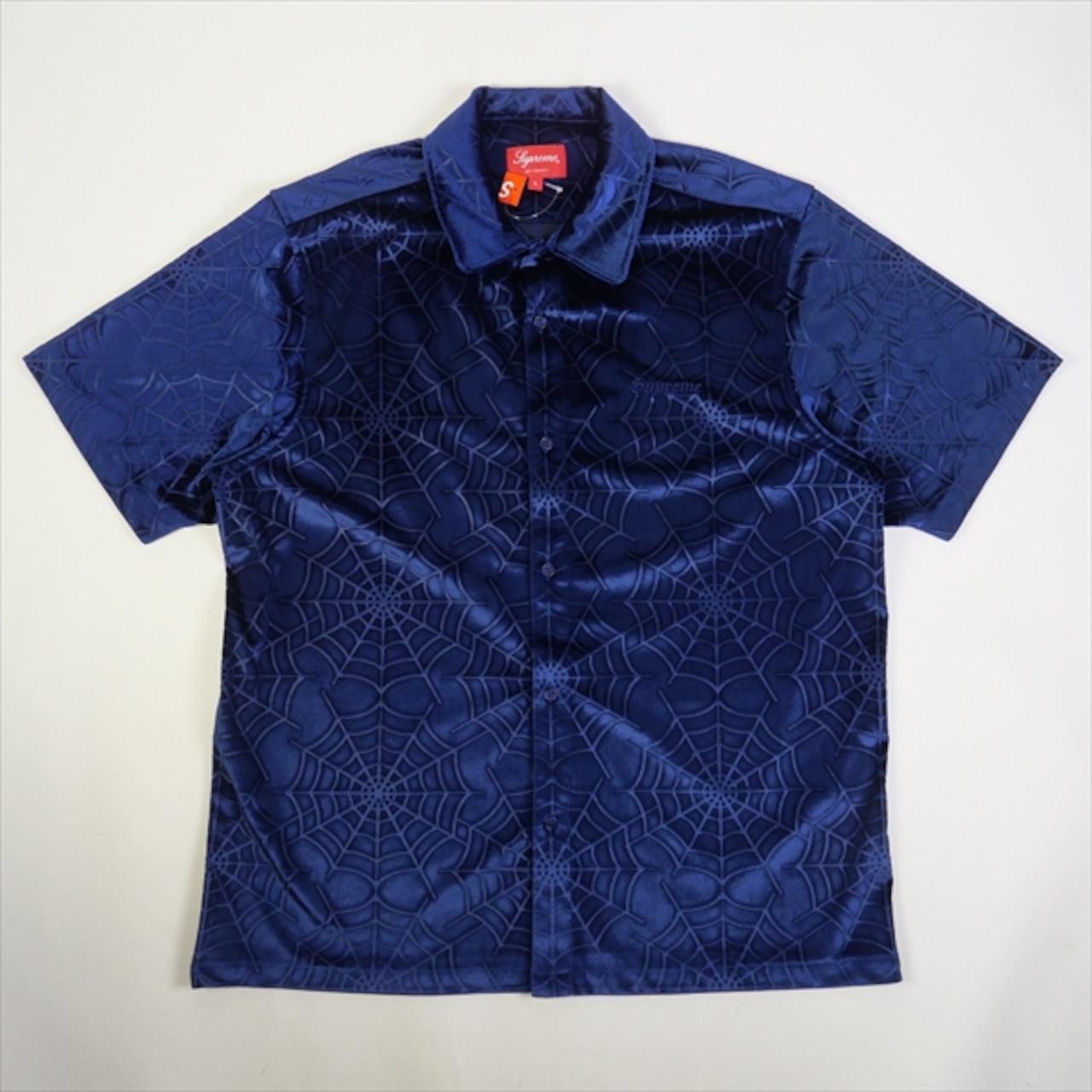 Size【L】 SUPREME シュプリーム 21AW Spider Web Velvet S/S Shirt 