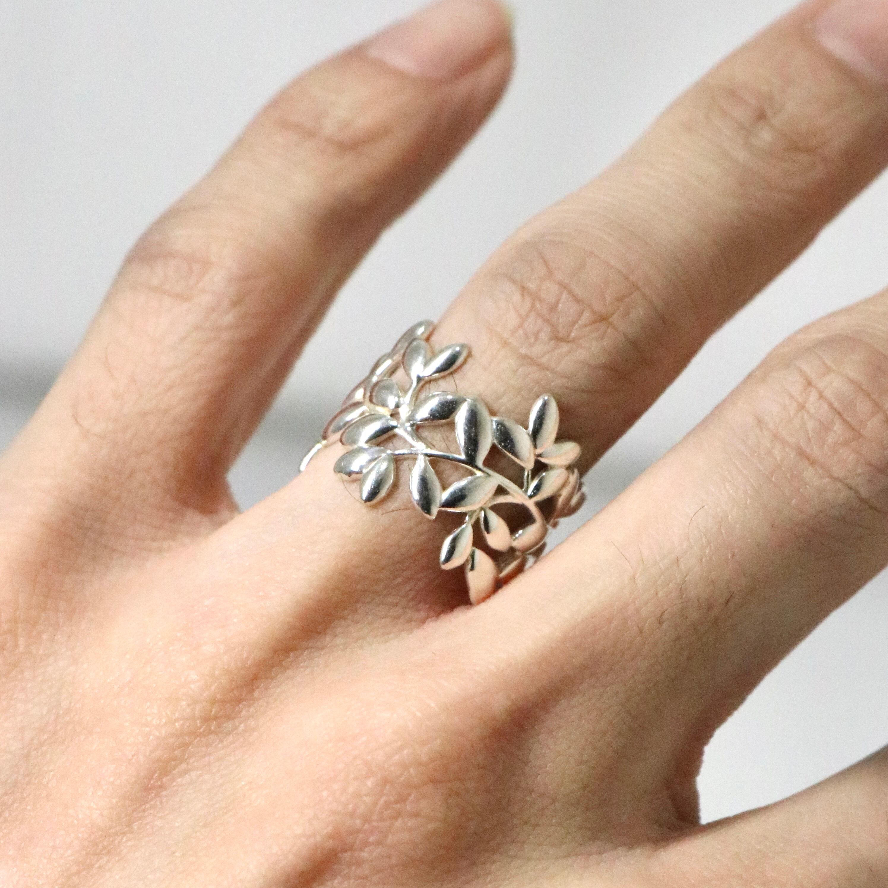 Tiffany&Co. 約14号 オリーブリーフリング シルバー925 ティファニー 