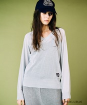 ロゴVネックシアーニットTOPS (L/BLUE)　CQ-49014