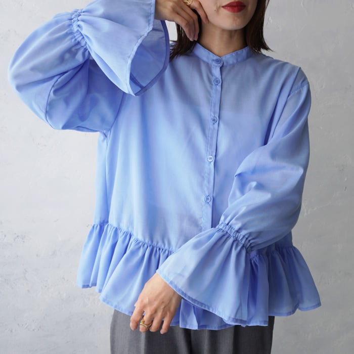 (Z25)【一部4月上旬】裾フリルキャンディブラウス