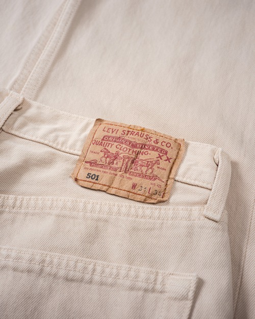[1998] "Levi Strauss & Co."  501-0125 Beige Denim Trousers (Made in Europe)