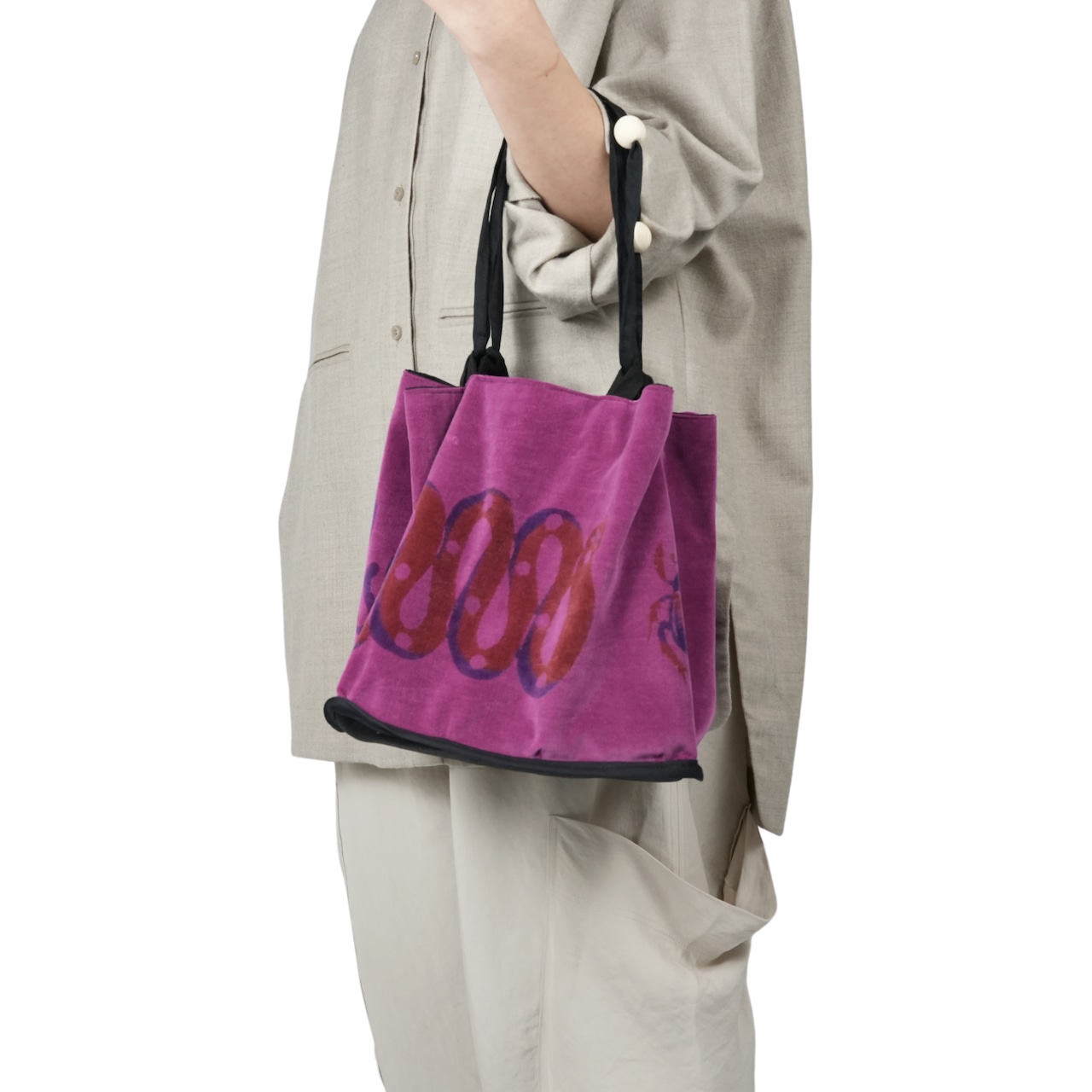 柴田真央 | 別珍巾着(ピンク)・画像10