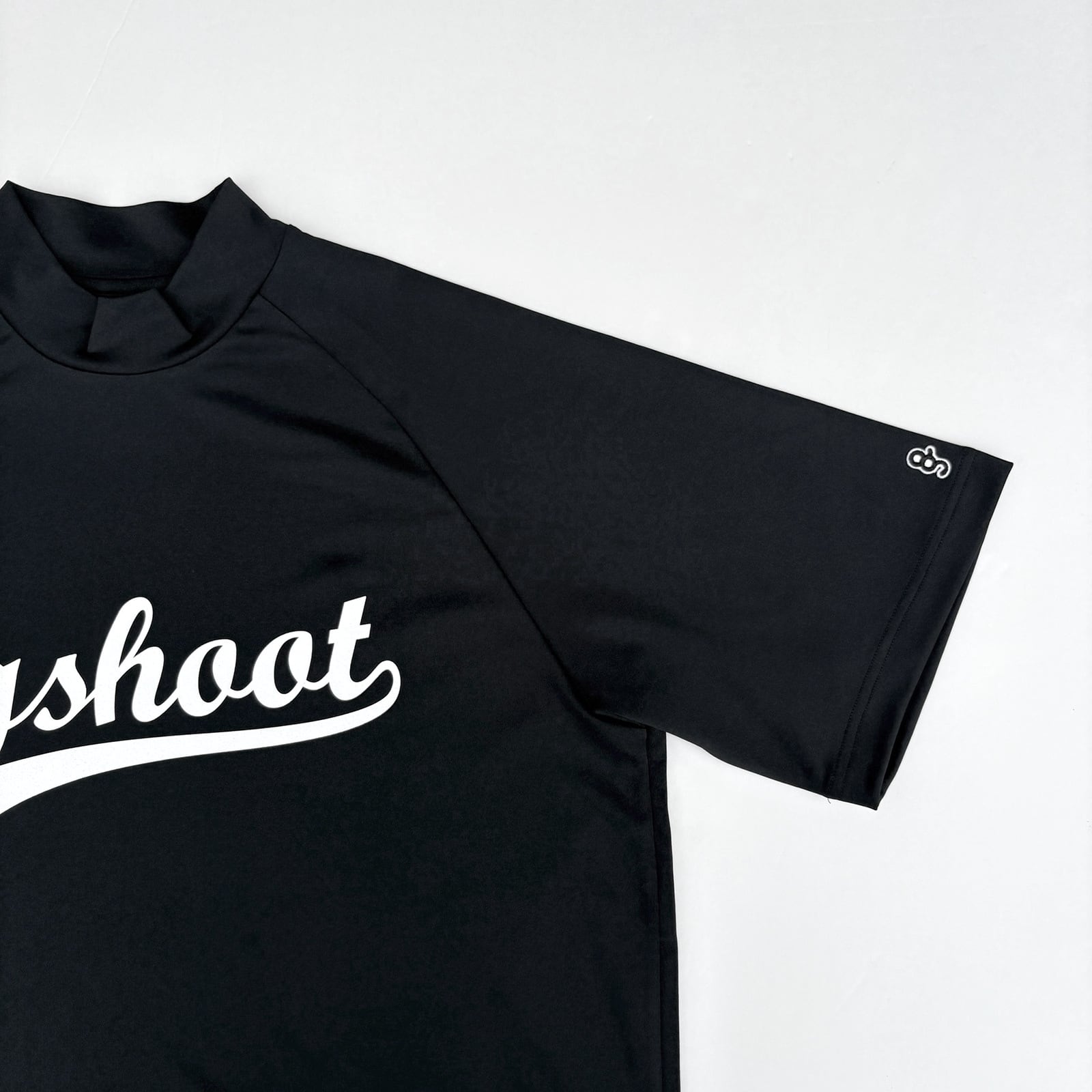 BASEBALL LOGOPRINT MOCK NECK SHIRT - BLACK - | 8G SHOOT WEBSTORE