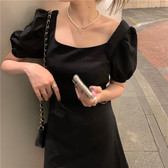 【MumuIns 】　超可愛いパフスリーブワンピース　 A0293