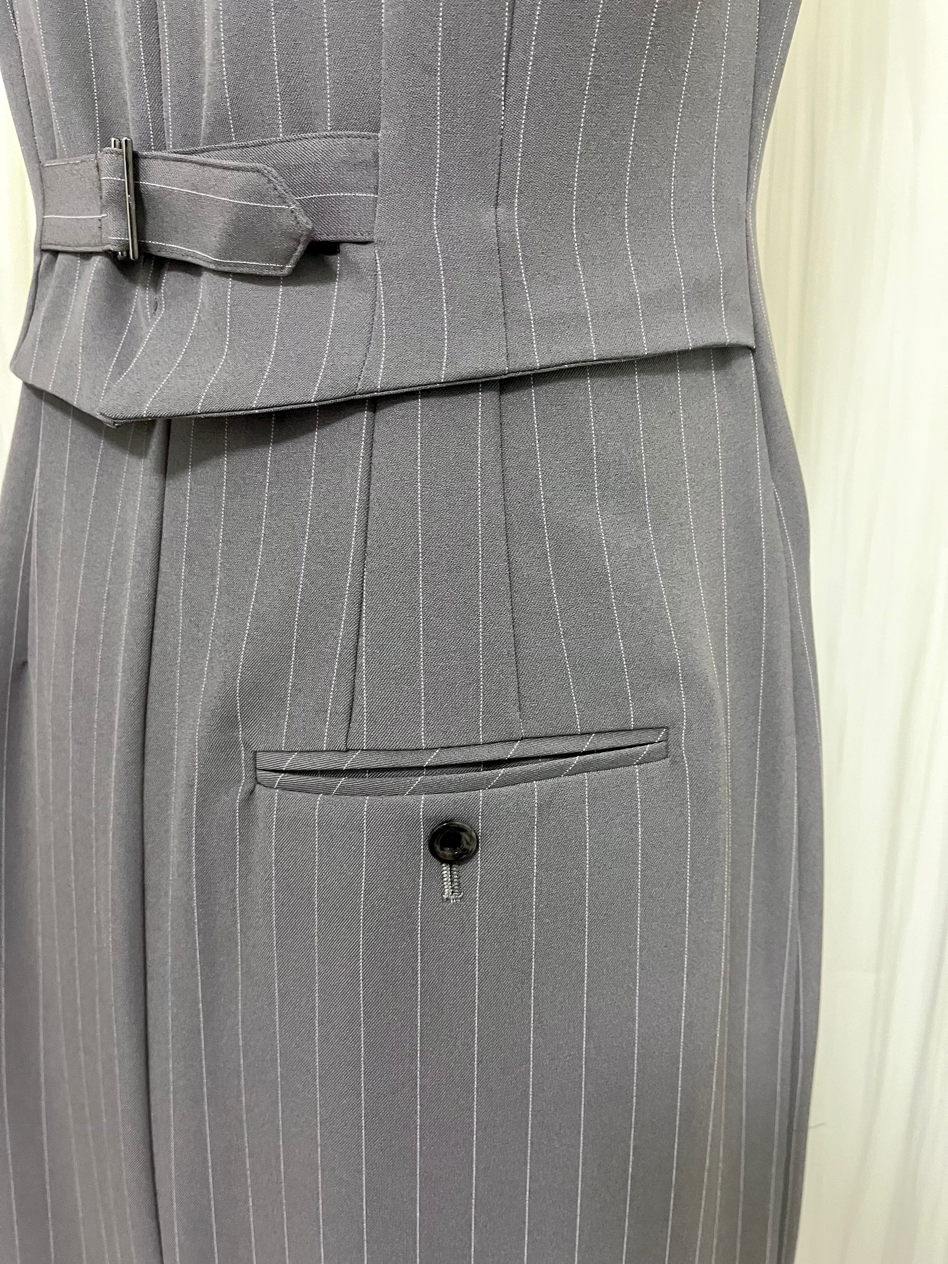 2025秋新作　ピンストライプジレライクジャンスカ