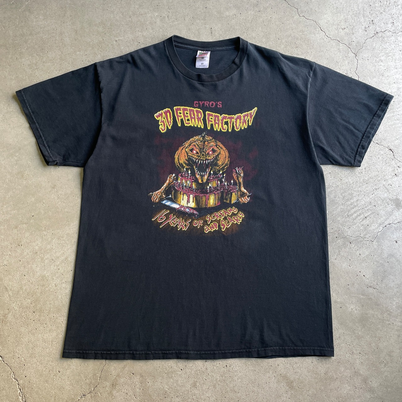 00年代 3d fear factory 16years scream and scares プリントTシャツ 