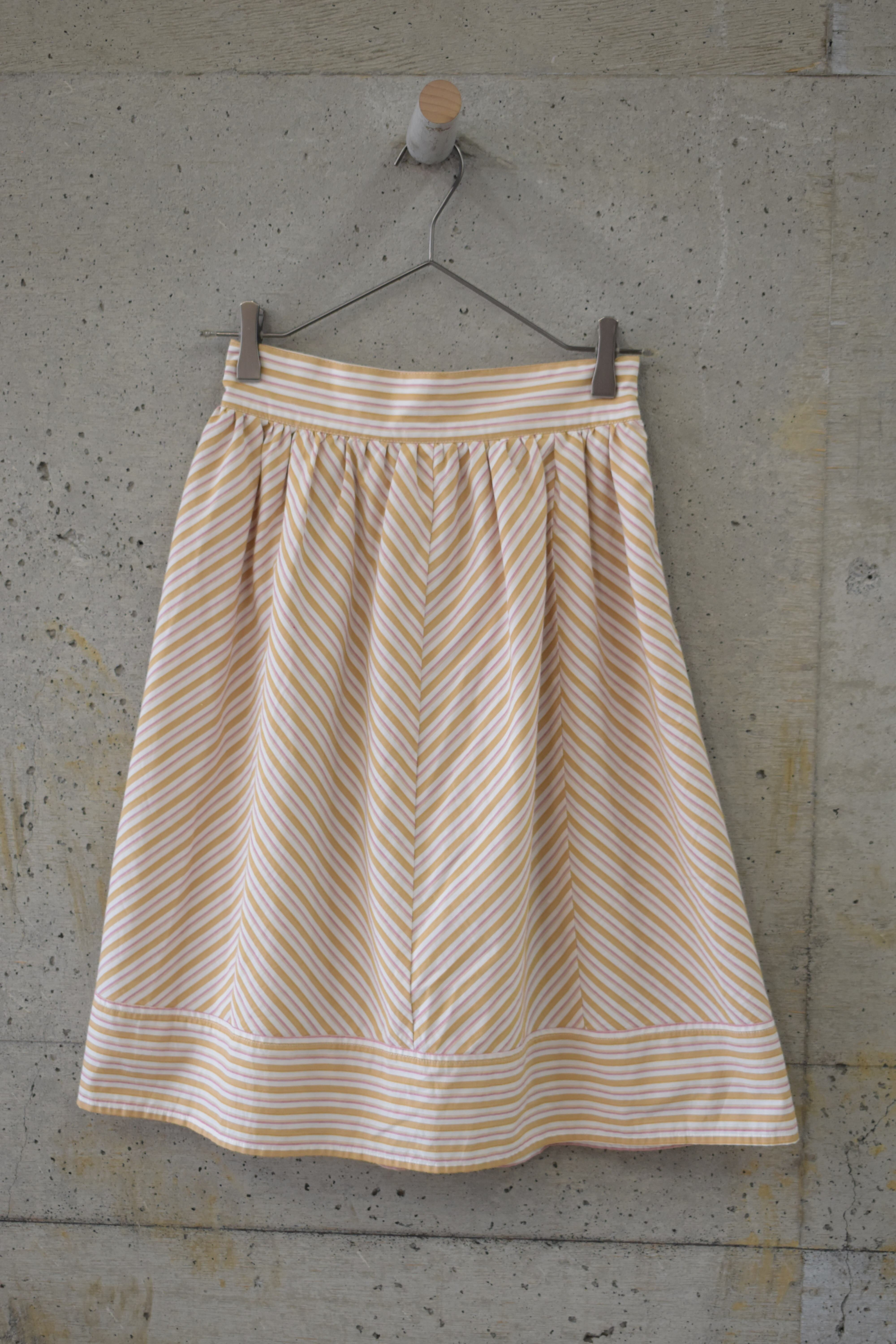 Striped Gathered Skirt