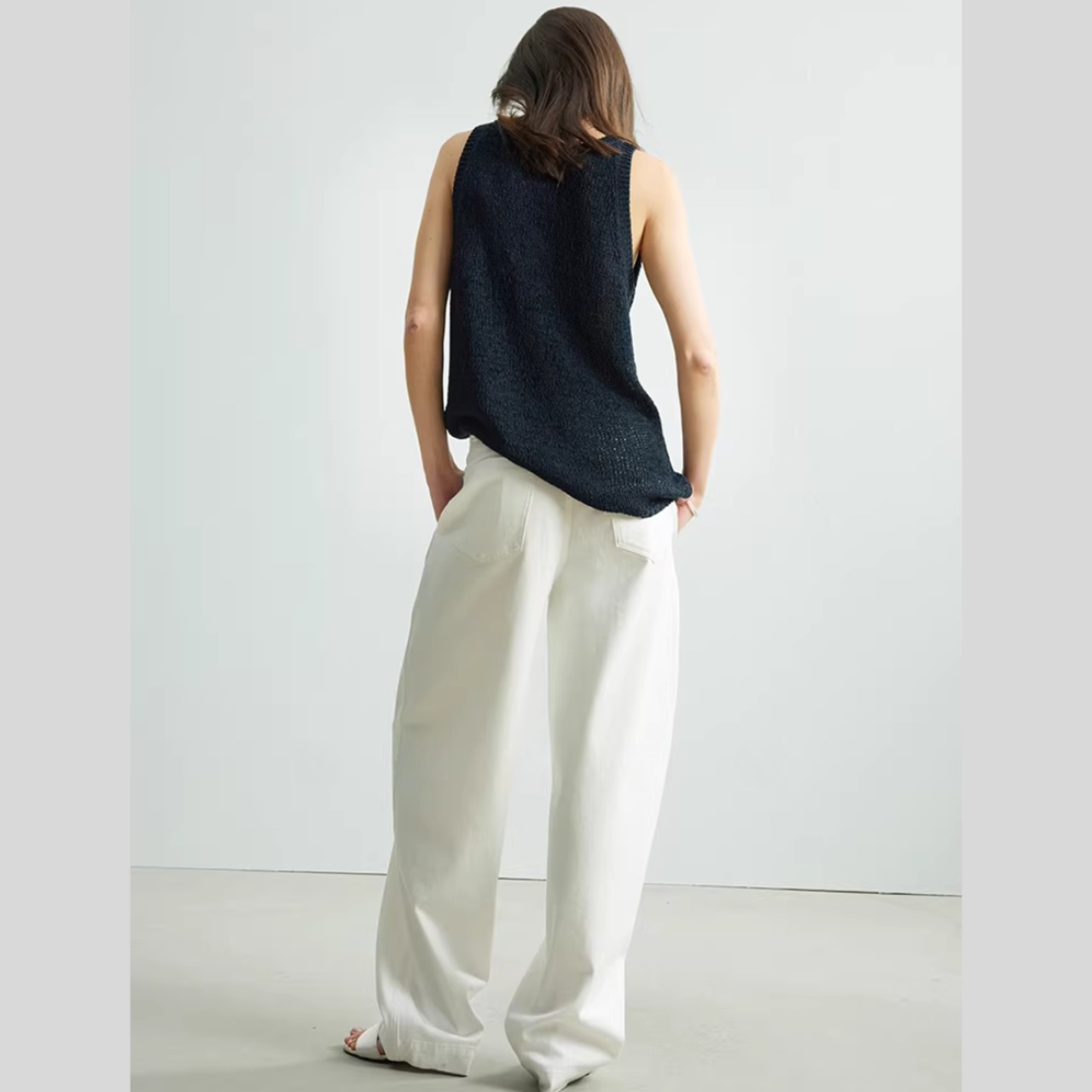 透かし編み サマーニット タンクトップ Uネック  00178・画像16