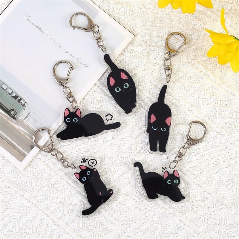 黒猫キーホルダー 追う | 奈良の愛らしい猫のお店 猫雑貨さんちこ