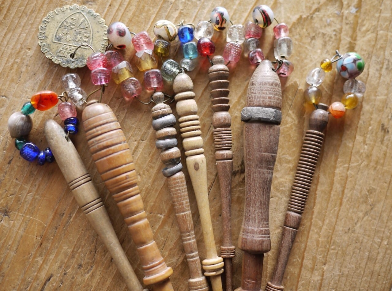 Bobbins イギリス アンティークレースボビン 木のボビン
