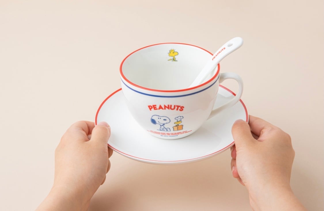 韓国限定1+1】peanuts snoopy cup saucer spoon 2P set / スヌーピー