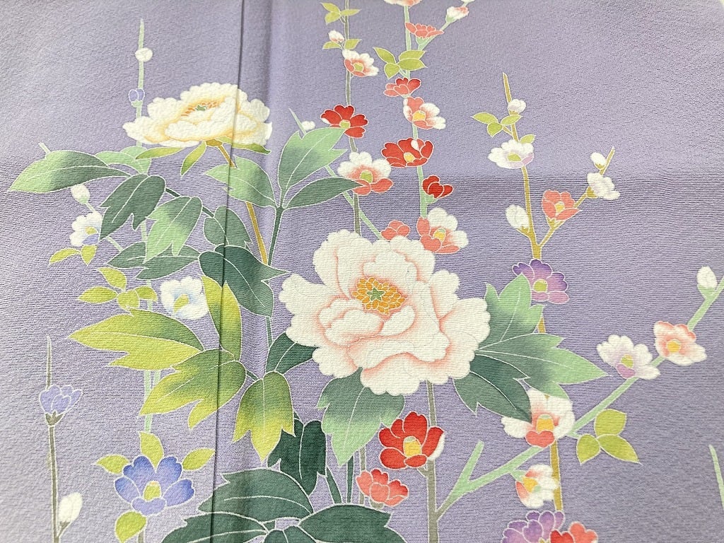 (振袖)  花刺繍  伊達襟付き  スコッチガード