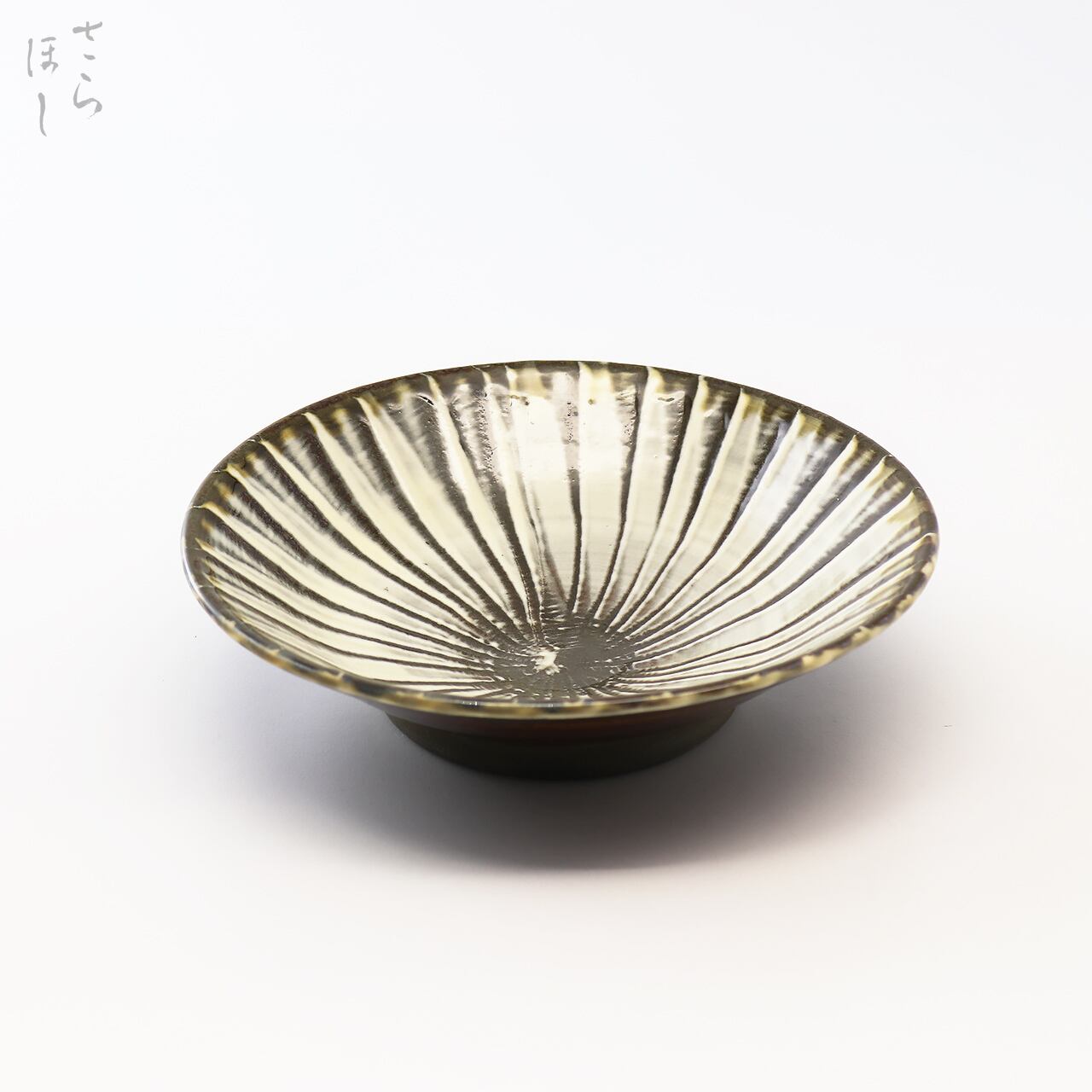 小鹿田焼 小袋窯 5寸皿 打ち刷毛目 白 直径約15.5cm 中皿 陶器 和食器 民藝