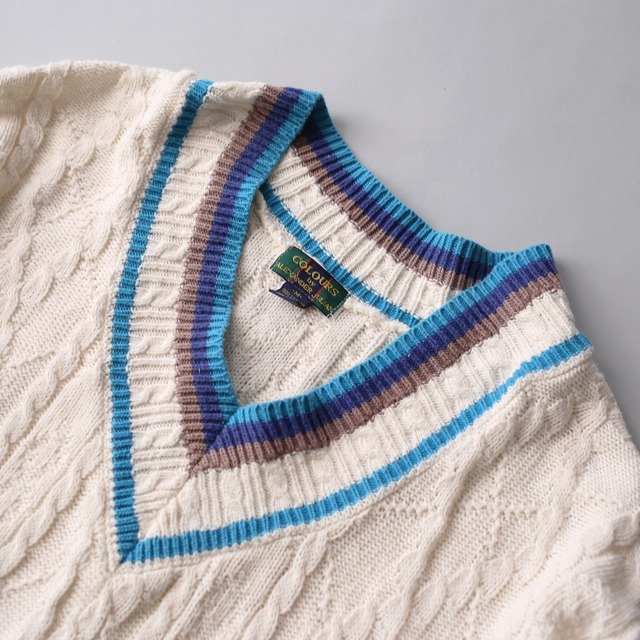 rib line design loose old school cotton knit