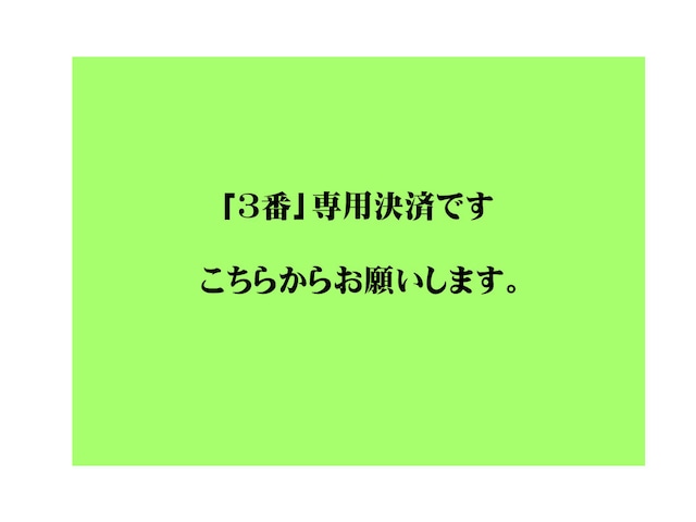 「3番」専用決済画面