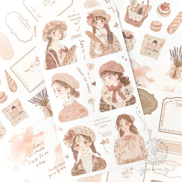 6枚入りイラスト・ラベルシールシート 1 <S869>