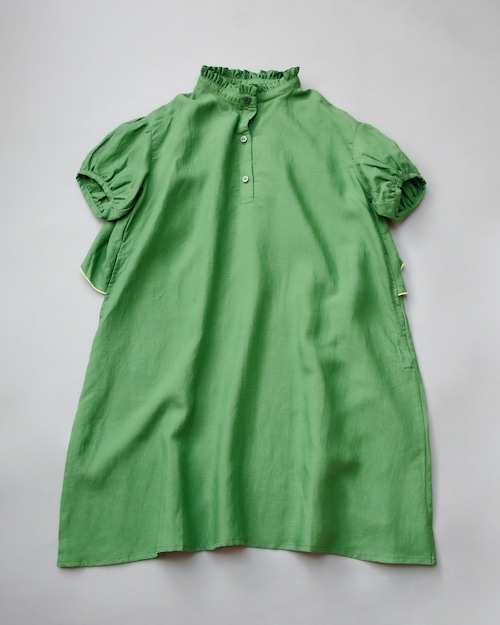 《予約商品 michirico 2024SS》Back gather dress / green / S(大人)