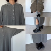 ポロニットロングOP/グレー