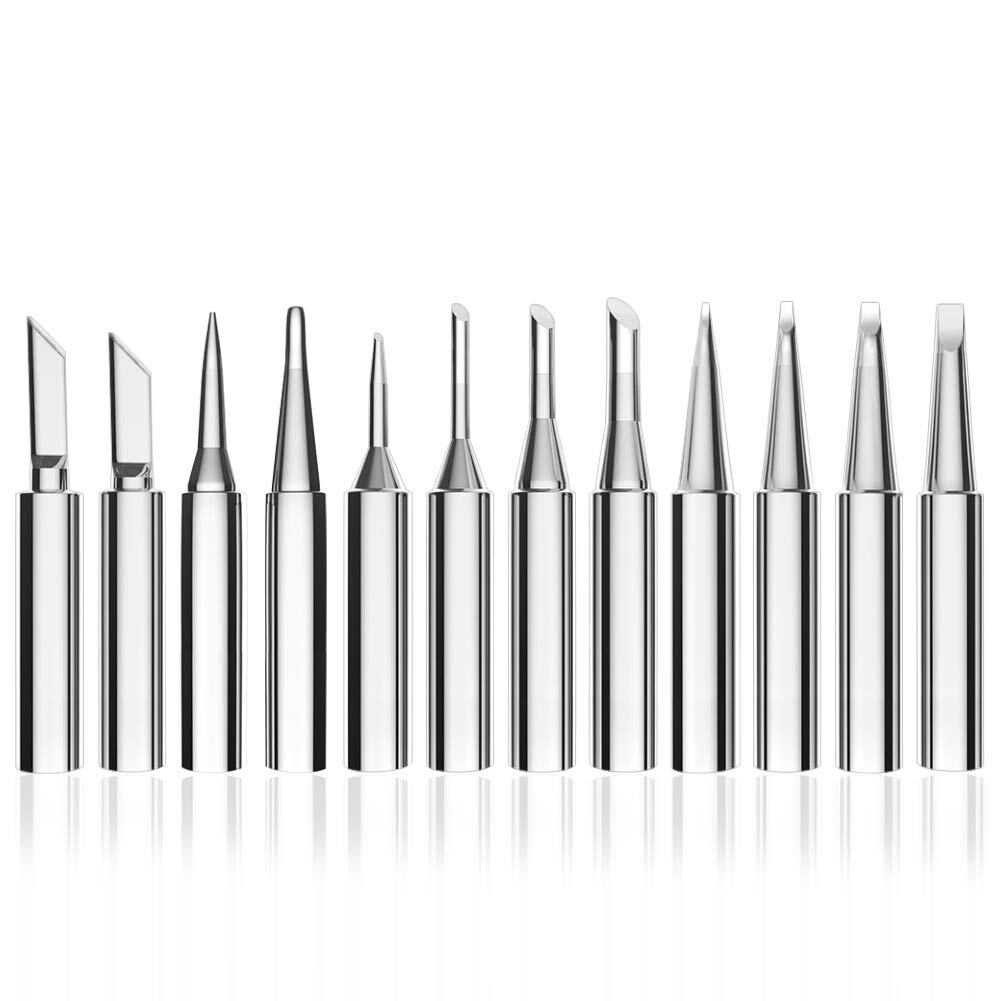 KeeYees 900M用こて先キット 12本入り 900M-T はんだごて先 交換こて先 T-SK T-K T-I T-B T-1C T-2C T-3C T-4C T-0.8D T-1.2D T-1.6D T-2.4D